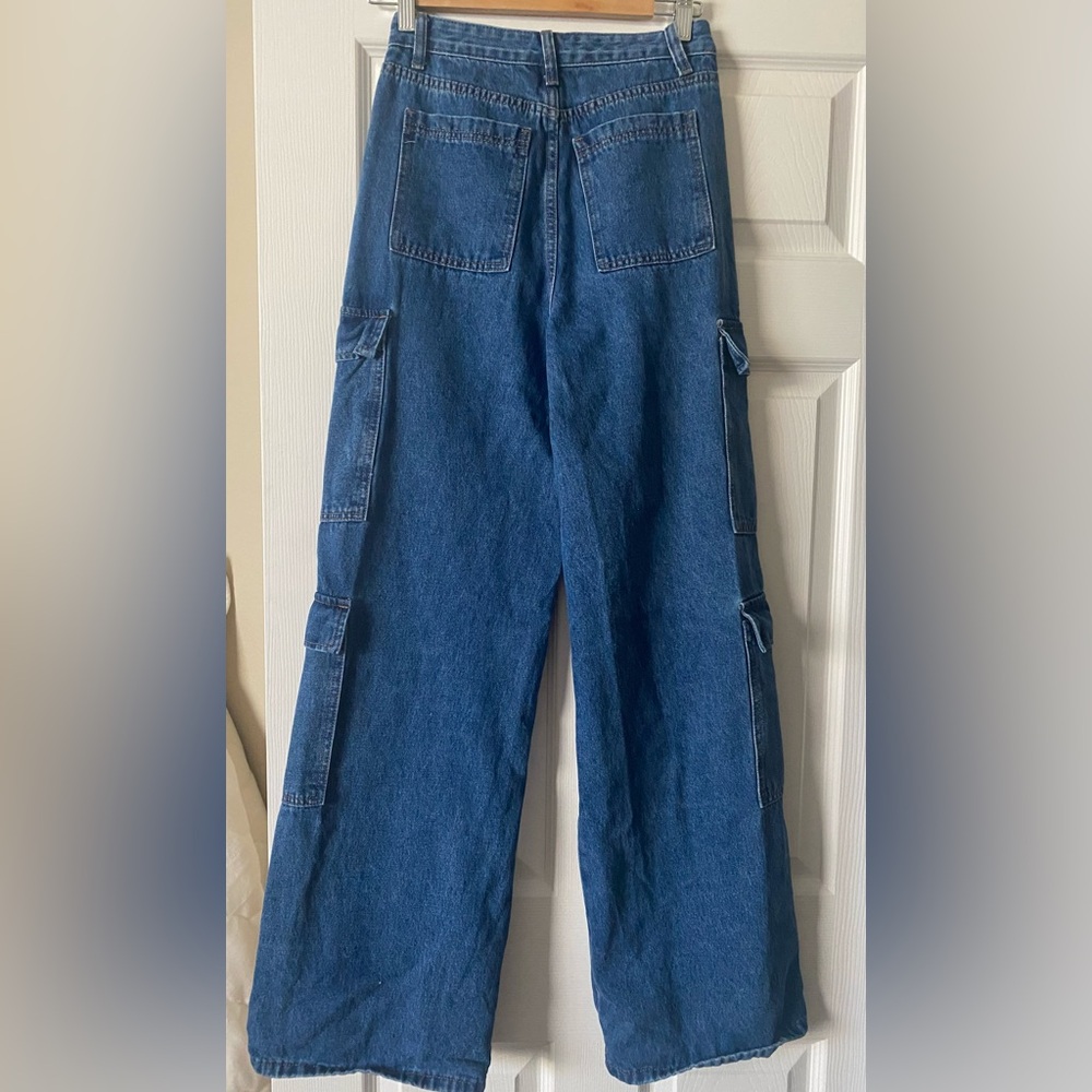 SHEIN woman’s Dark Blue Relaxed Cargo Jeans